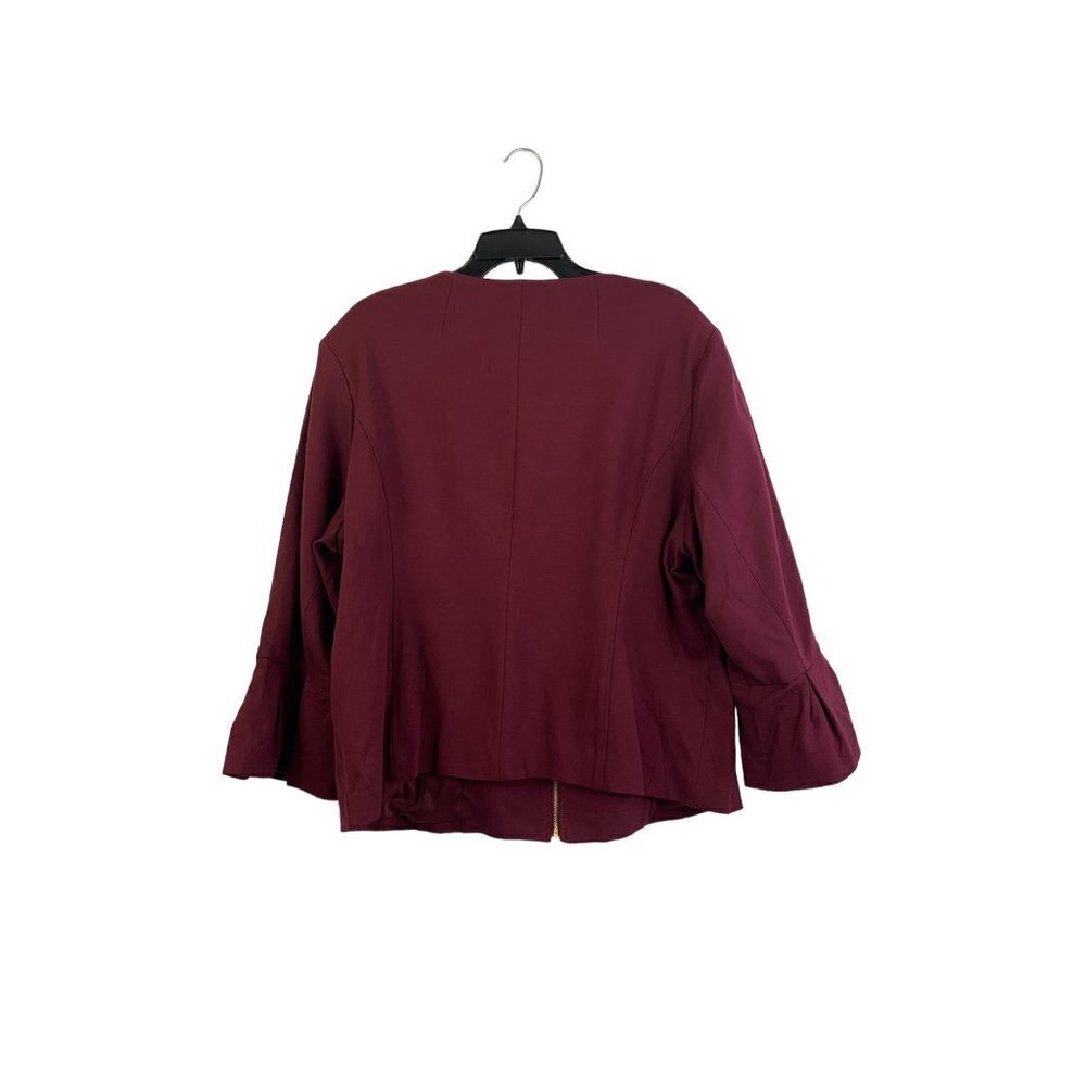 Roz & Ali Women's Burgundy Casual Jacket - Picture 2 of 6